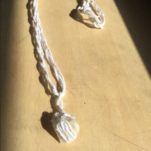 Homemade hemp rope/ quartz braided necklace